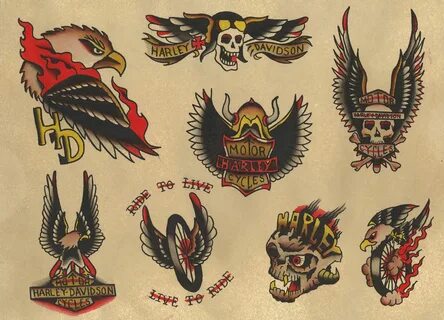 sweet old Tattoo Flash Harley tattoos, Biker tattoos, Old ta