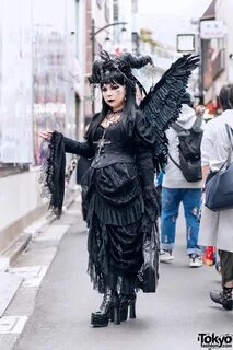 Gothic Winged Harajuku Street Fashion w/ Horned Headdress, B