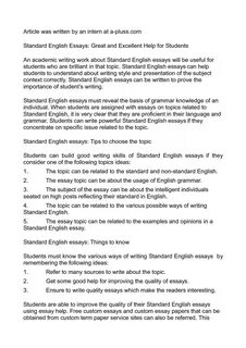An english essay