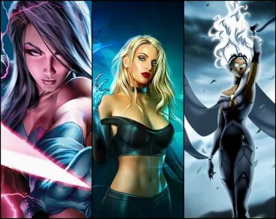 Emma Frost, Psylocke & Storm VS Sue Storm, War Machine & She