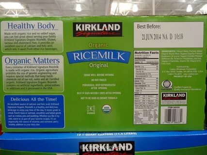 Calories in Organic Rice Milk - Kirkland