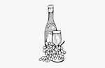 Vector Illustration Of Wine Bottle And Glass - Wine Clipart 