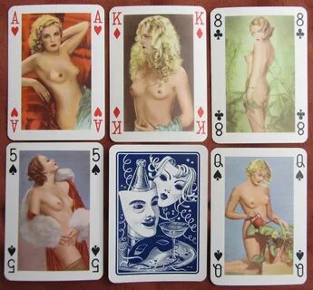 1955 NUDE PIN PLAYING CARDS BEATIFUL GIRLS COLOUrosso ARTIST