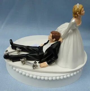 Gym Weights Funny Wedding Cake Topper Decoration Personalise