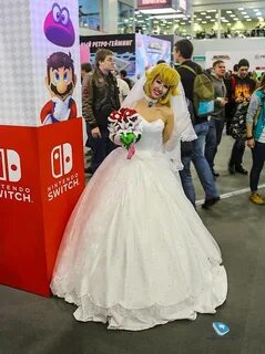 Princess Peach Wedding Mario Odissey Handmade Cosplay Dress 