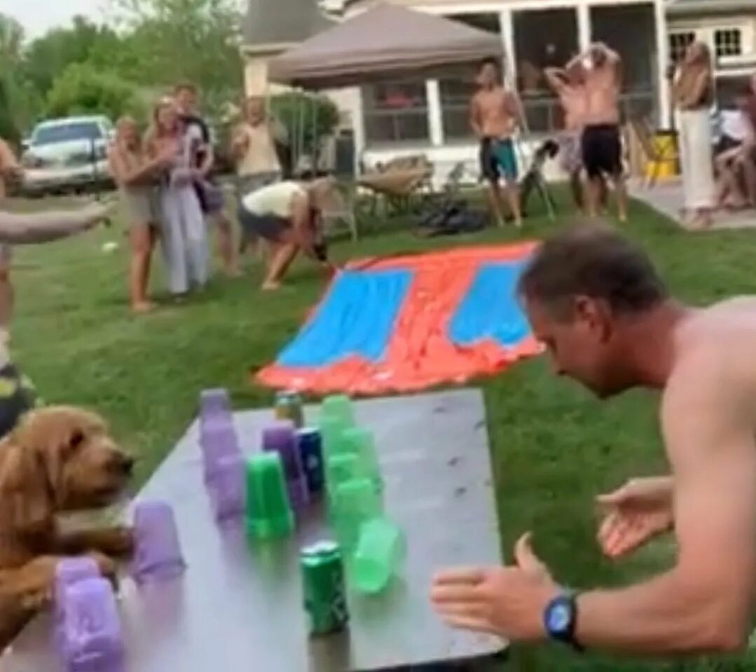 Lynn Snyder on Instagram: "Slip & Slide flip cup was a hit! 