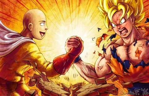 Saitama VS Goku by SunnieF on DeviantArt Saitama one punch m