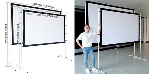 Портативный экран для проекции, 100 дюйма, 120 дюйма, с рамк
