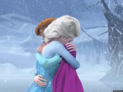 Elsa And Anna Hugging on Make a GIF