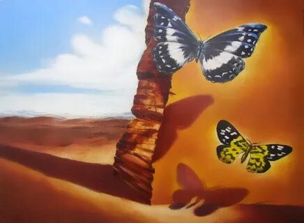Gallery.ru / копия С.Дали Пейзаж с бабочками - Копии картин 
