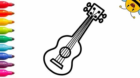 How to draw Guitar/Ukulele easy! - learn to draw step by ste