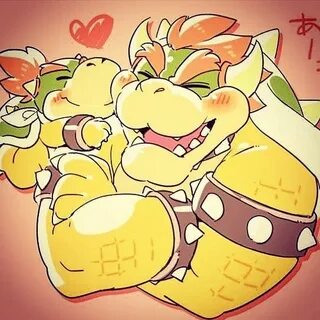 Some hug and kiss from Jr. 😘 #Bowser #BowserJr #Mario #Ninte