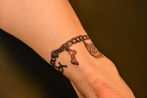 Charm-Anklet Tattoo at the Illustrator Tattoo. Mother tattoo