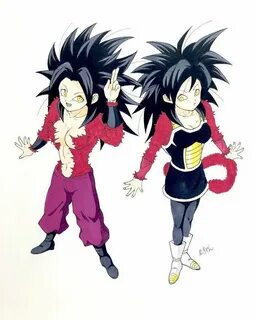 Caulifla SSJ4 and Gine SSJ4 Dragon Ball Anime dragon ball su