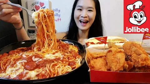 Jollibee Extra Cheesy Spaghetti! Spicy Chicken Joy & Jolly H