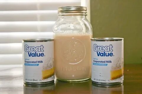 Use evaporated milk instead of creamer for coffee and use 50