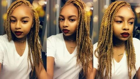 Honey Blonde Box Braids On Dark Skin - Jamaican Hairstyles B