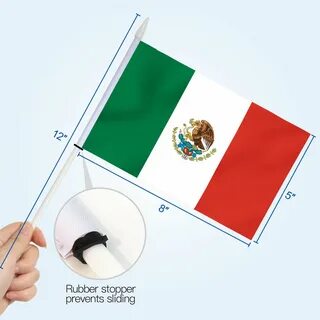 Флаг для украшения сада Anley 12 Pack Mexico Mini Flag - Hand Held Small Mi...