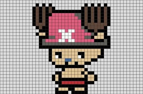 One Piece Chopper Pixel Art Easy pixel art, Pixel art grid, 