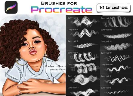 Procreate curly hair Procreate brushes hair Procreate Etsy