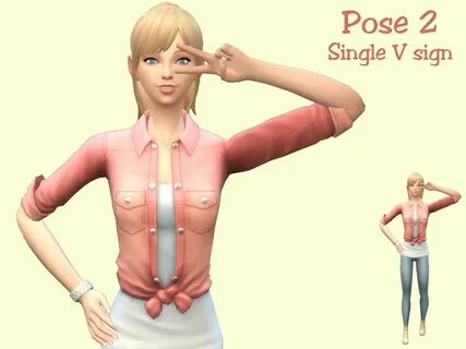 The Sims Resource - V Sign Poses (Peace Sign) INGAME