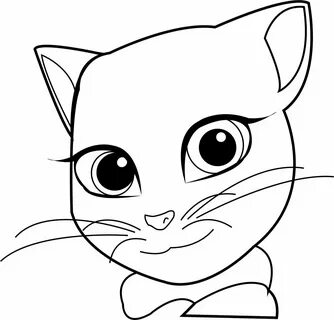 Angela Cat Face Talking Tom Coloring Pages Printable Sketch 