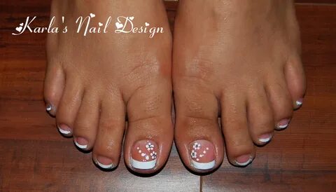 french tip toes with design - Wonvo