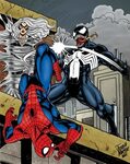 Spidey and Black Cat vs Venom Spiderman, Spiderman comic, Sp