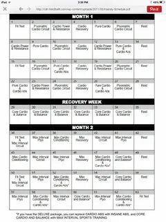 Insanity 60 day schedule Insanity workout calendar, Workout 
