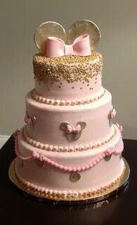 Pink and gold Minnie cake Minnie cake, Minnie birthday party