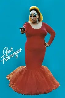 Divine in Pink Flamingos (1972) American postcard by Ameri. 