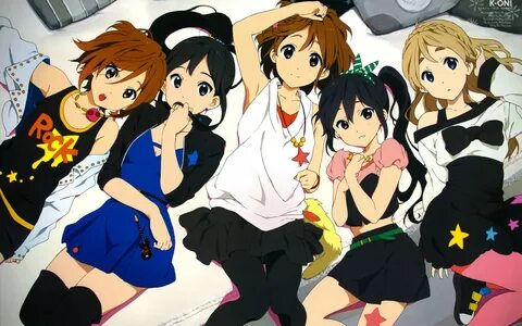 Скачать обои подушки, школьницы, друзья, K-on, Mio Akiyama, 