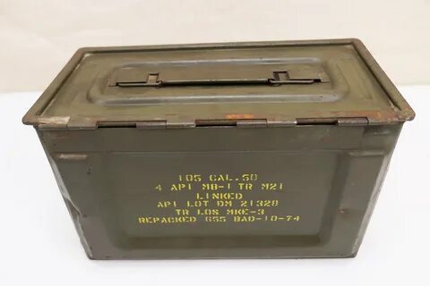 WW2 US Army Ammunition Box CAL. 50 M2 Ammo Box Ammo Metal Bo