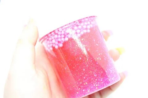 Pink-a-licious Scented Mochi Floam Clear Slime with Glitter 