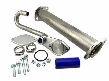 Aluminum EGR Bypass Block-Off/Delete+Up-pipe For 03-07 Ford 