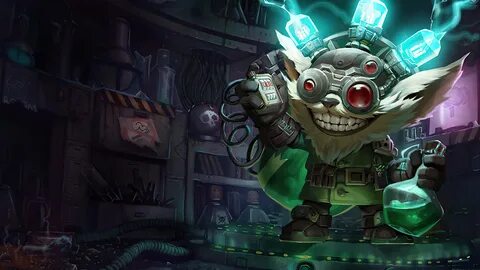 LoL Wild Rift Ziggs Mad Scientist Splash Art HD 4K Wallpaper