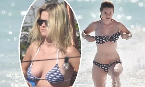 Alice Eve flaunts her sensational curves in two different bi