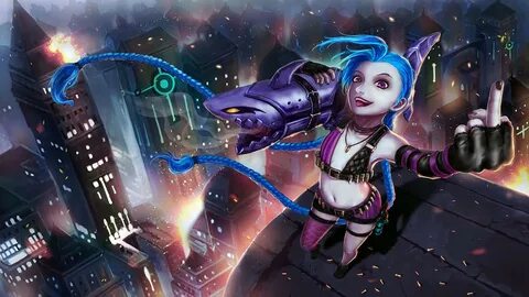 обои : город, аниме, Jinx League of Legends, Скриншот, Обои 