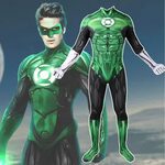 Green Lantern Body Suit Cosplay Costume Adult Kids-Takerlama