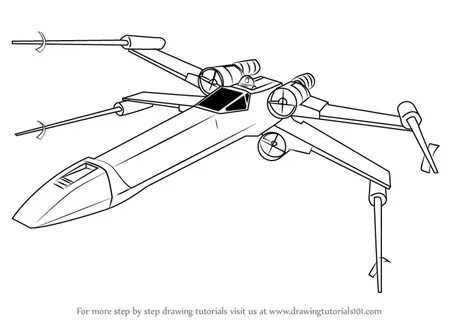 Learn How to Draw X-Wing fighter from Star Wars (Star Wars) 