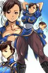 Safebooru - 1girl alternate costume armor arms up blue dress