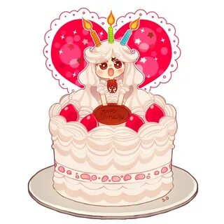 Birthday Cake by Vocaloid-Mirai Anime cake, Cake drawing, Cu