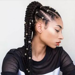 Singles braided up into a ponytail #protectivestyle Braided 
