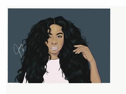 Adobe Draw: SZA Black girl cartoon, Celebrity drawings, Girl