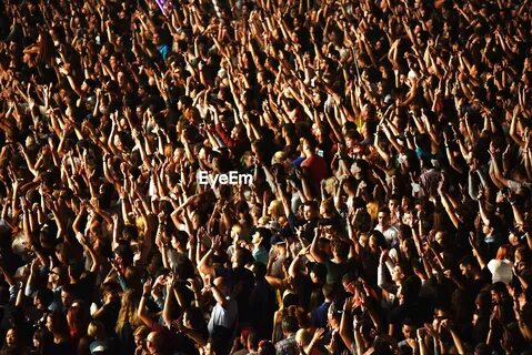 Full frame shot of crowd cheering at popular ID: 98817401 