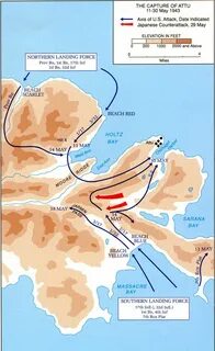 Image of location of japanese banzai attack on attu island