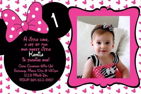 Minnie Mouse 1st Birthday Invitations Printable - Best Happy