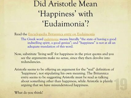 PPT - Aristotle’s Theory of Eudaimonia or Happiness PowerPoi