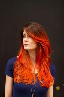 Hair color orange, Orange ombre hair, Hair styles