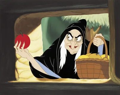 Evil queen, Grimhilde, disguised like old woman in Snow whit